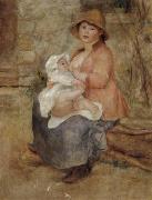 Pierre Renoir Maternity-Baby at the Breast(Aline and her son Pierre) first version oil painting artist